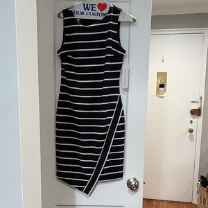 Maggy London Asymmetrical Black and White Dress